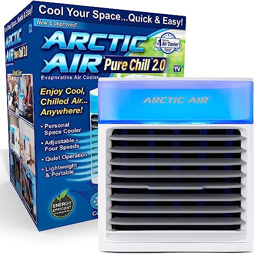 ARCTIC AIR PURE CHILL 2.0 - Aire acondicionado portátil - Refresca y humedece el aire de la habitación - Silencioso y Ligero - Ideal dormitorio, oficina, salón... - Refrigeración hidráulica - 7